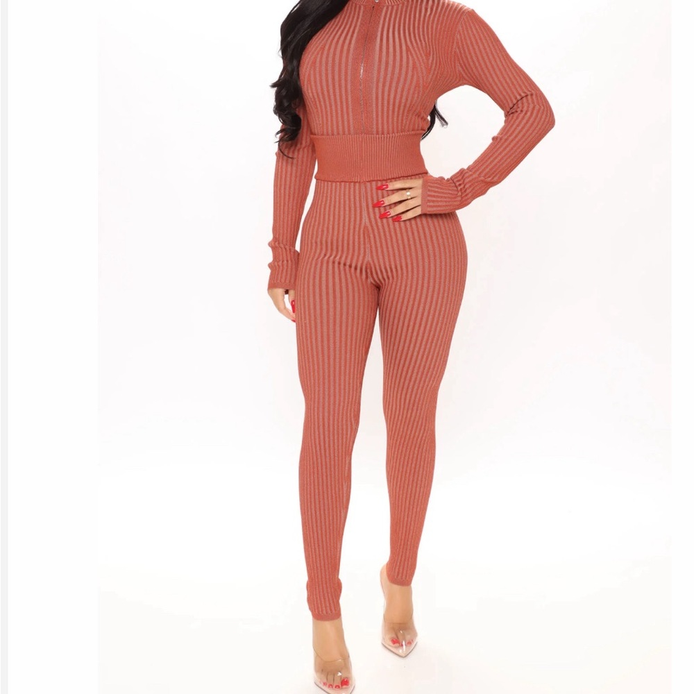 Rust colored orange two piece set